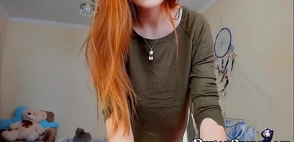 Cute Busty Ginger Teen Shows Off Her Pale Tits